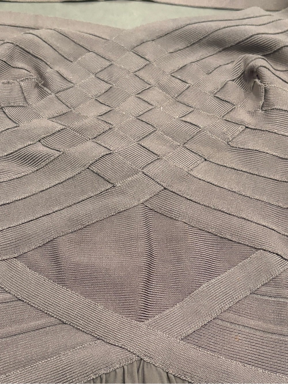 SOLD!! Vintage Herve Leger Taupe Bandage & Layered Cocktail Dress - Picture 2 of 15